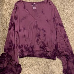 Boho tie dye flowy long sleeved shirt